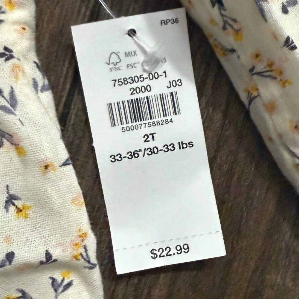 Old Navy Floral Button-Front Long Sleeve Top Youth 2T – NWT